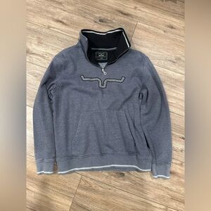 Kimes Ranch Blue Long Sleeve Quarter Zip Pullover Logo Men’s Size Large